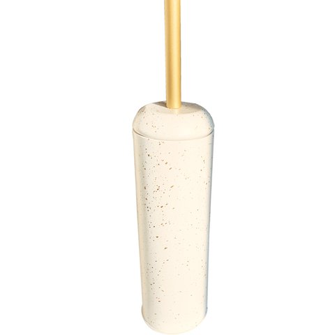 Toilet Brush White Speckle Gold Metal