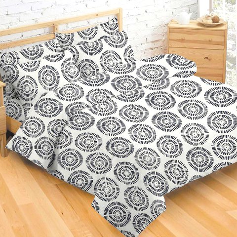 DUVET COVER NAVY STAMP