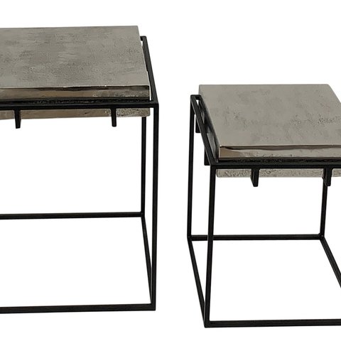 CASA SIDE TABLES SET 2PCS ALUMINIUM/MATT BLACK
