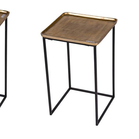 GEHL SET 3PCS SIDE TABLES SQUARE GOLD/BLACK
