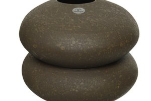 KAE VASE STONES SHAPE GREY 21X15