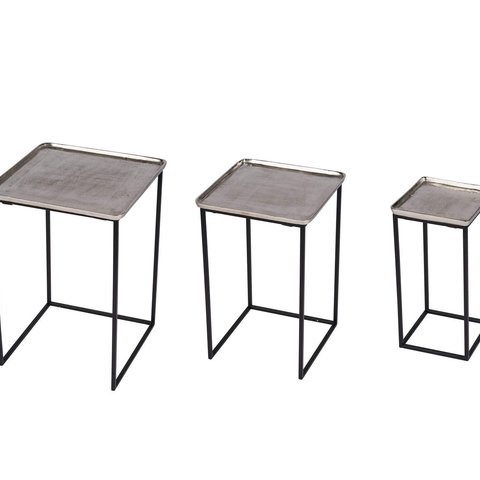 GEHL SET 3PCS SIDE TABLES SILVER/BLACK