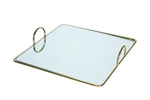 KER MIRROR TRAY GOLD 30X30CM