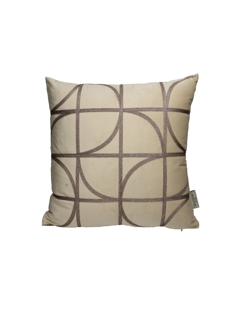 Cushion Beige Geometric Square XET-8637