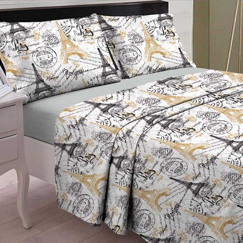 BED SET 100% COTTON MIDNIGHT PARIS