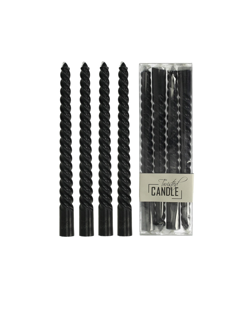 Set 4pcs Stick Candles Black