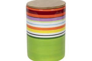 Jar Stripes With Bamboo Lid