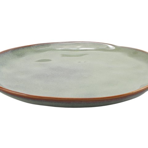 Plate Reactive Glaze Mint