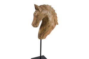 Horse Head Engraved On Metal Foot