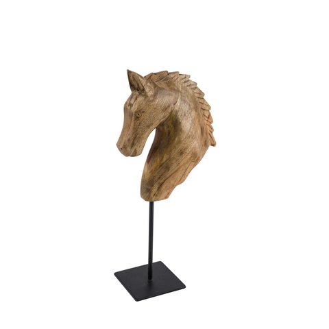 Horse Head Engraved On Metal Foot