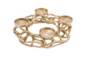 Advent Wreath Gold 4 Candle Holders