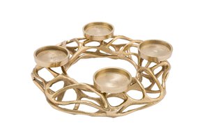 Advent Wreath Gold 4 Candle Holders