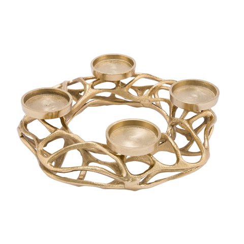 Advent Wreath Gold 4 Candle Holders