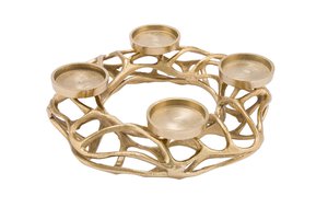 Advent Wreath Gold 4 Candle Holders