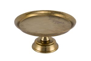 Plate Deco With Foot Gold