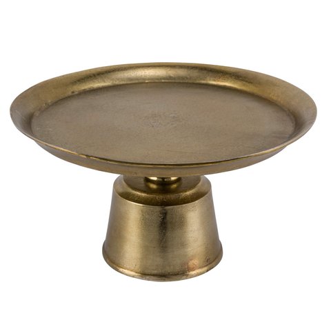 Plate Deco With Foot Gold