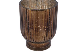 Candle Holder Fluted Brown