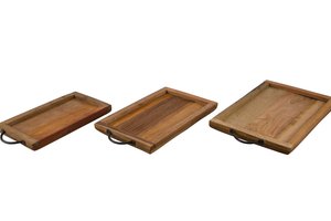 Wooden Tray Rectangular Brown