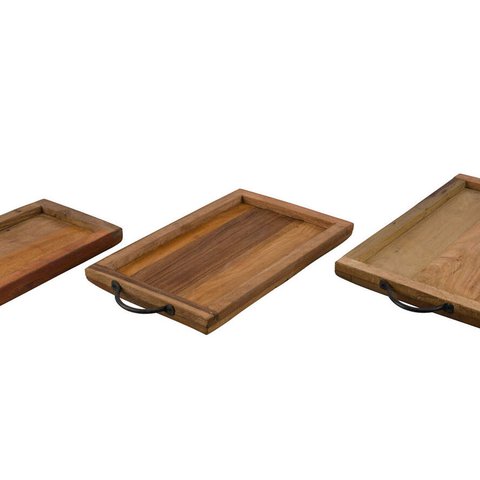 Wooden Tray Rectangular Brown