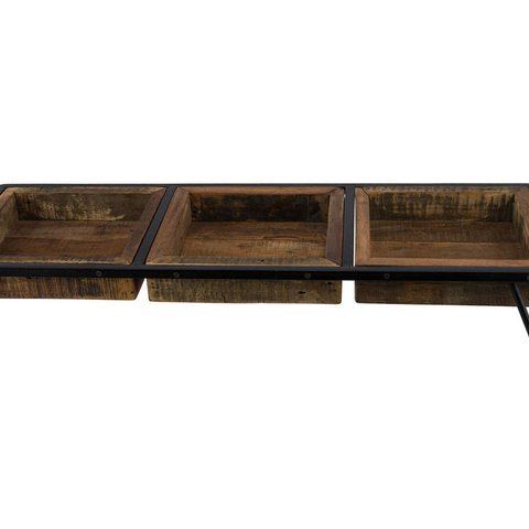 Wooden Tray Stand With 3 Bowls