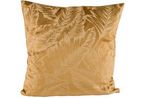 Cushion Leaf Velvet Brown