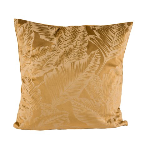 Cushion Leaf Velvet Brown