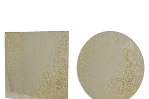 Deco Plate Round Square Gold
