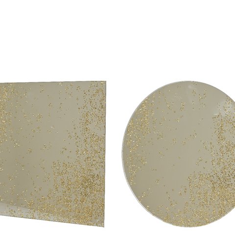 Deco Plate Round Square Gold