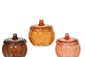 Pumpkin Jar With Lid Brown Orange Peach
