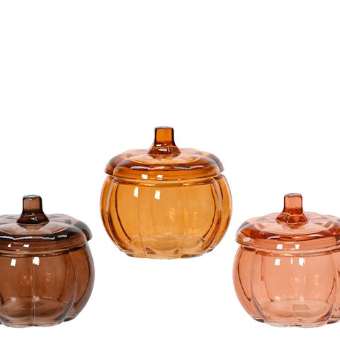 Pumpkin Jar With Lid Brown Orange Peach