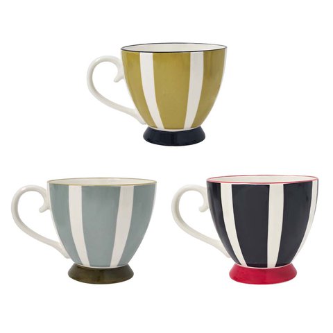 New Bone Mug Meirion Striped