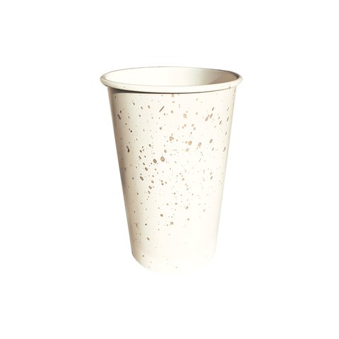 Tumbler White Speckle Gold