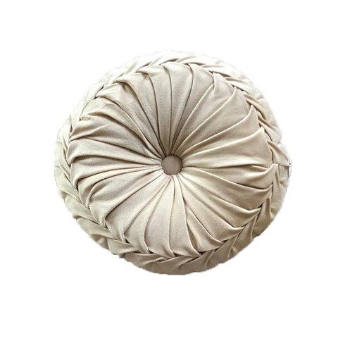 Cushion Velvet Round Beige