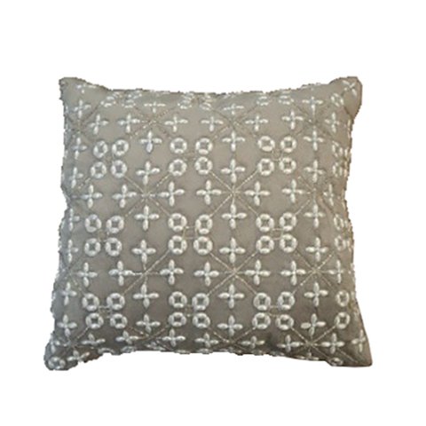 Cushion Beadwork Velvet Beige