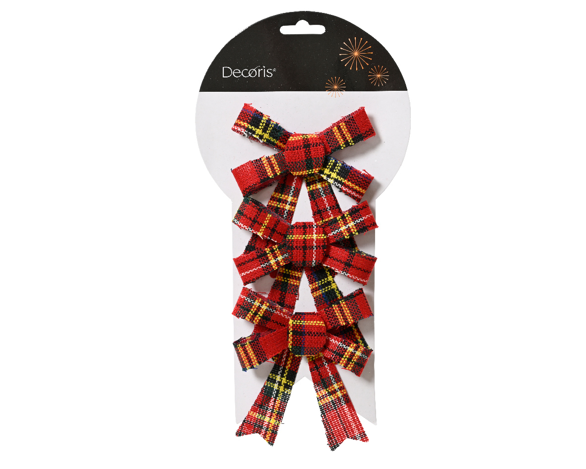 Xmas Set 3 Pcs Bows Red