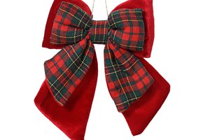 Xmas Bow Velvet Red