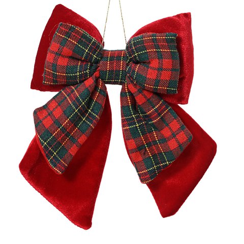 Xmas Bow Velvet Red
