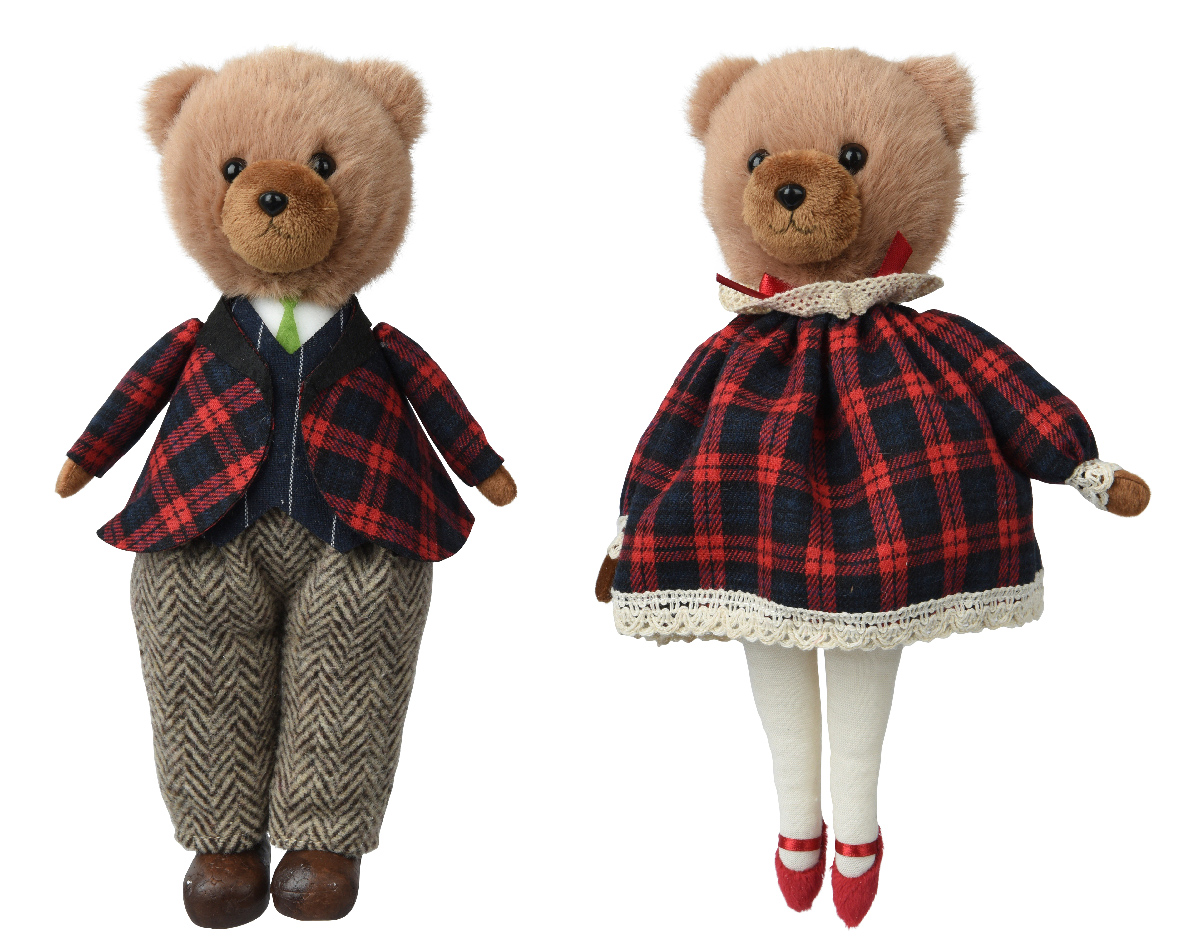 Xmas Bear With Check Jacket & Dress