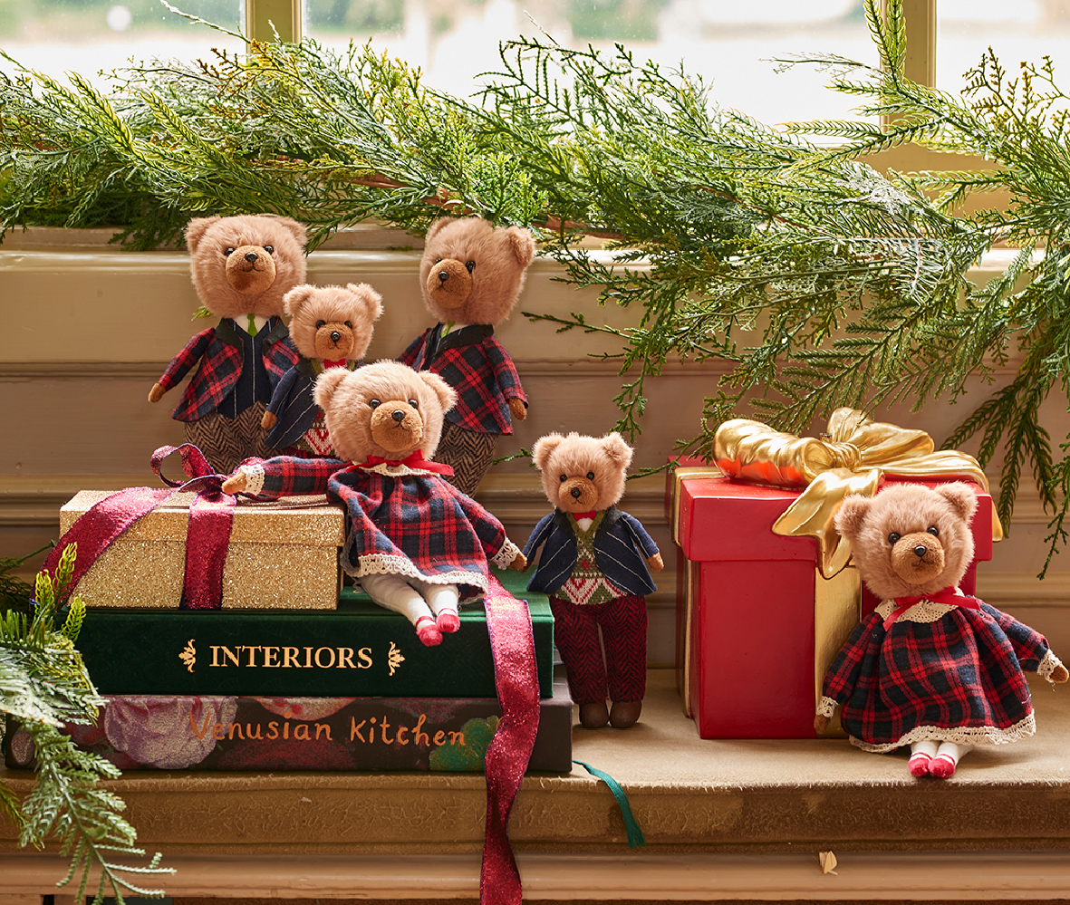 Xmas Bear With Check Jacket & Dress
