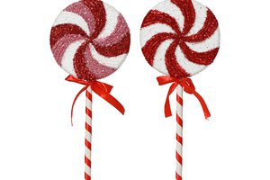 Xmas Candy Stick With Tinsel