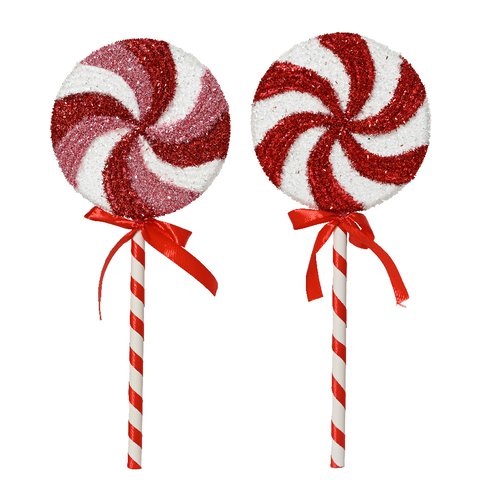 Xmas Candy Stick With Tinsel