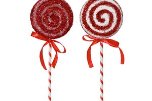 Xmas Candy Stick With Tinsel