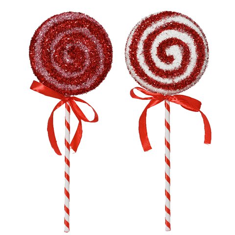 Xmas Candy Stick With Tinsel