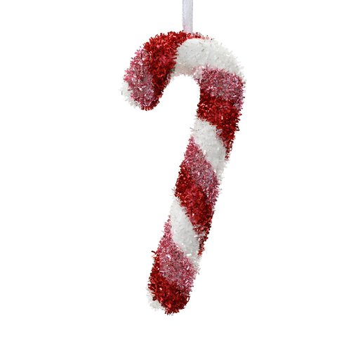 Xmas Candy Cane With Tinsel