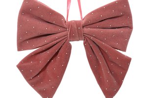 Xmas Bow Velvet Pink