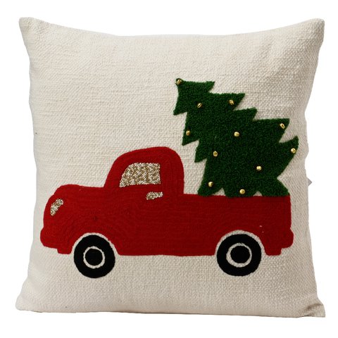 Xmas Cushion Christmas Tree With Truck