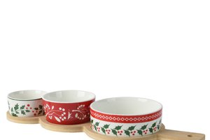 Xmas Tapas Set Porcelain With 3 Bowls