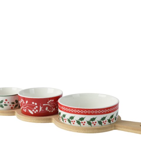 Xmas Tapas Set Porcelain With 3 Bowls