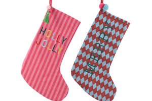 Xmas Stocking "Holly Jolly" & "Merry"