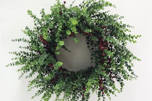 Xmas Wreath With Red Berries